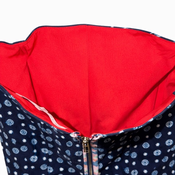 RACHEL Rachel Roy Navy Strapless Printed Mini Dress with Light Blue Motif - Picture 6 of 6